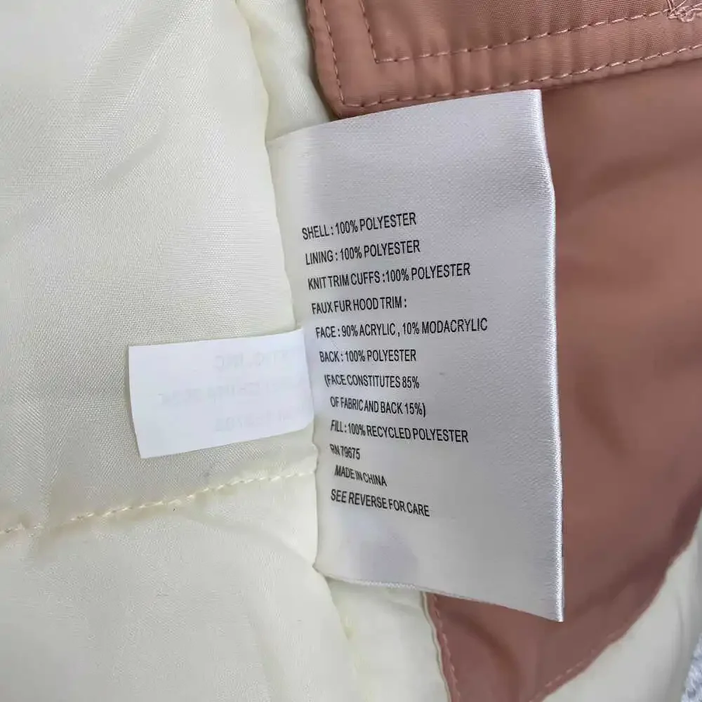 Michael Kors Pink Faux Fur Trim Hood Puffer Jacket | Girls 6X Regular